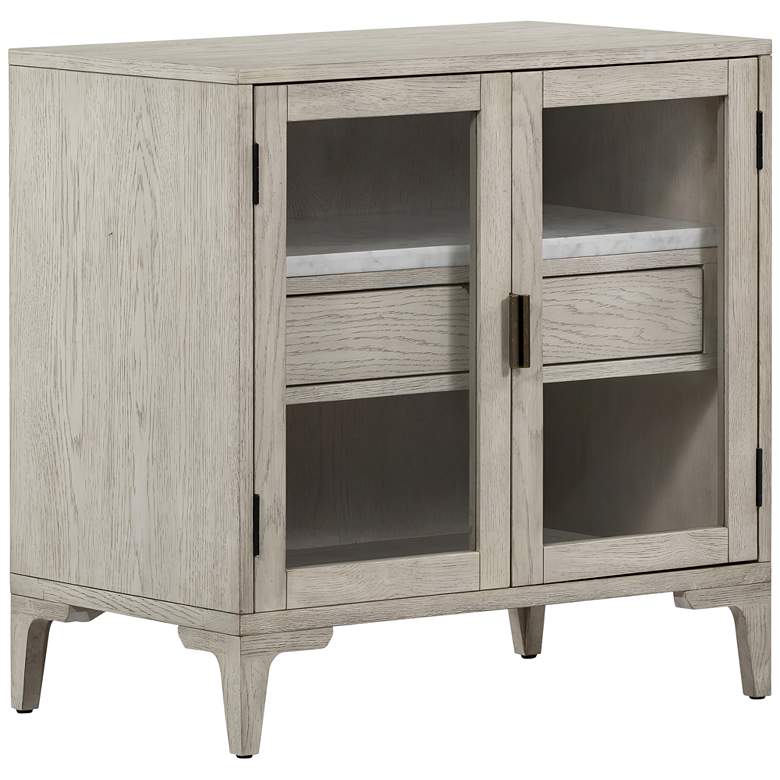 Image 1 Viggo 28" Wide Vintage White Oak 1-Drawer Cabinet Nightstand