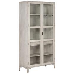 Viggo 40&quot; Wide Vintage White Oak 2-Door Wood Curio Cabinet