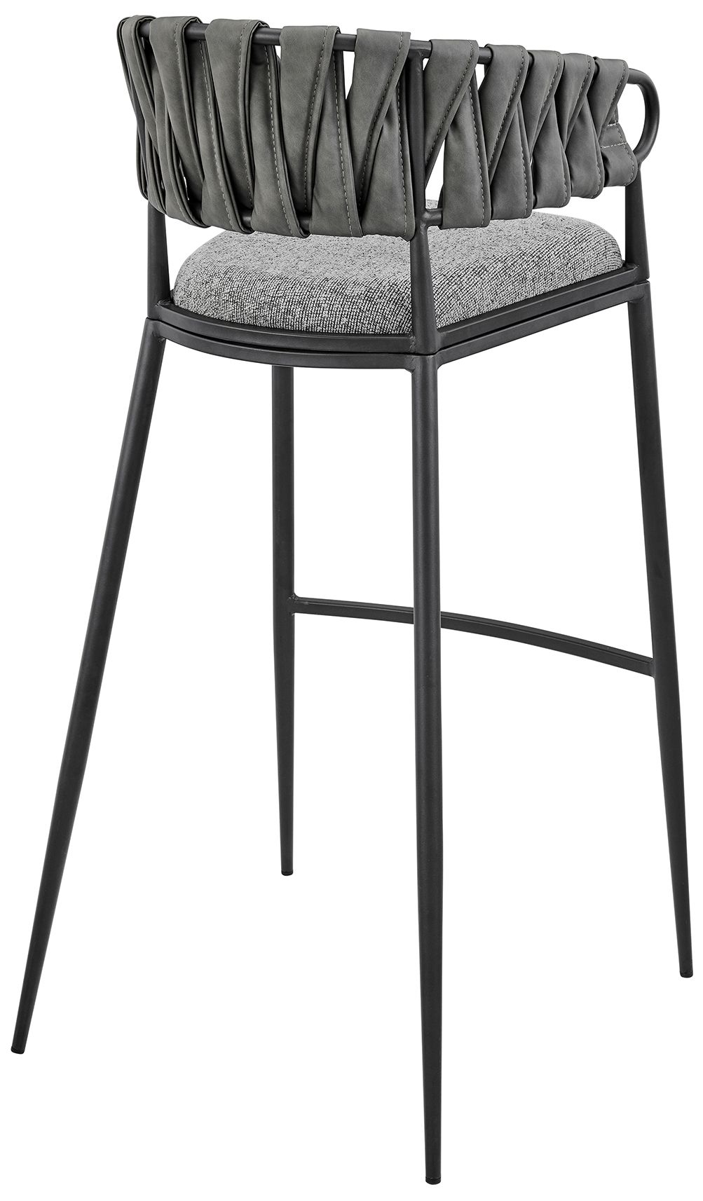 Image 4 Vigona 30 in. Barstool in Black Finish with Grey Faux Leather more views
