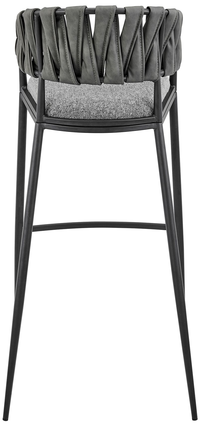 Image 5 Vigona 30 in. Barstool in Black Finish with Grey Faux Leather more views