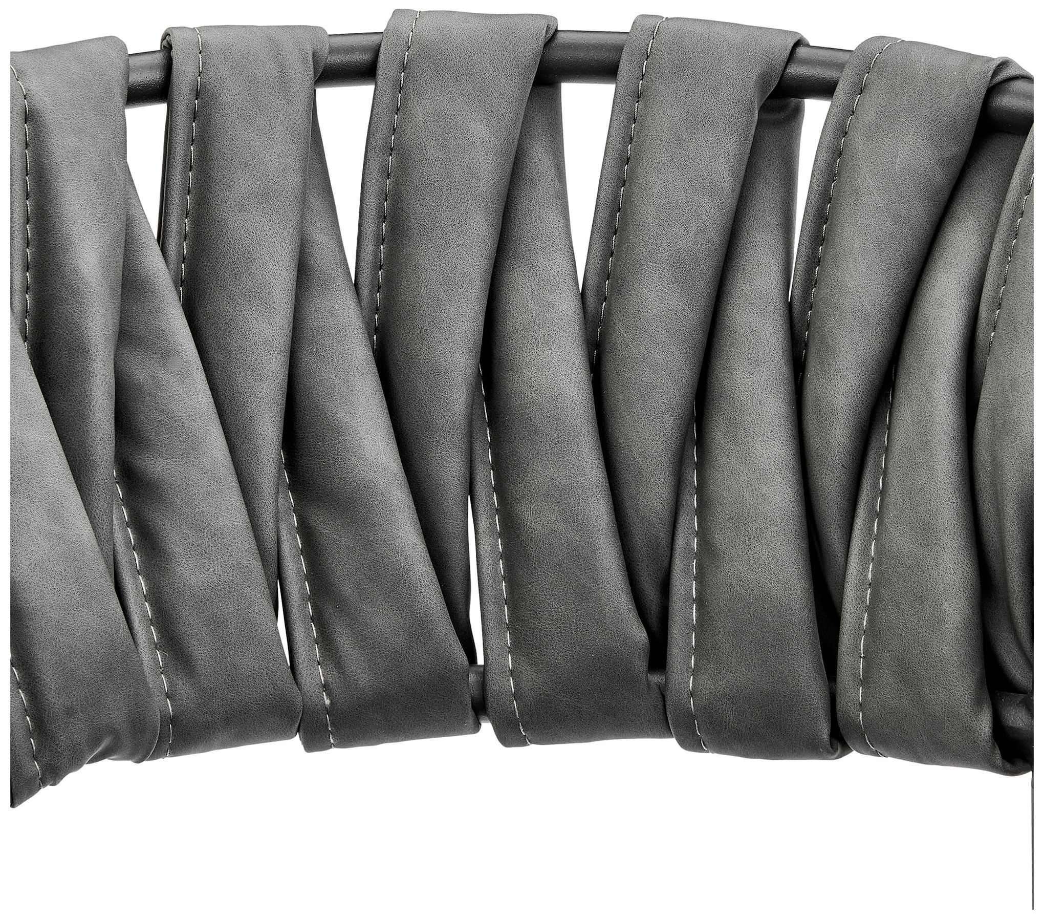 Vigona 30 in. Barstool in Black Finish with Grey Faux Leather