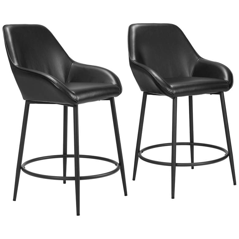 Image 1 Vila Counter Stool (Set of 2) Black