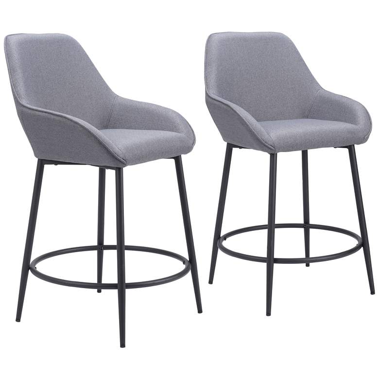 Image 1 Vila Counter Stool (Set of 2) Gray