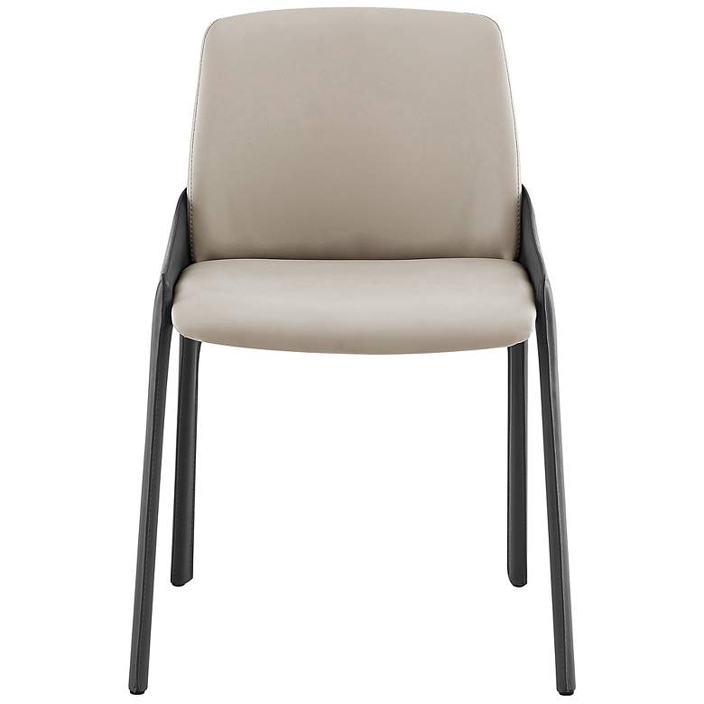 Image 2 Vilante Light Gray Leather Side Chair more views