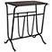 Villa 20" Wide Black Metal Accent Table with Magazine Rack