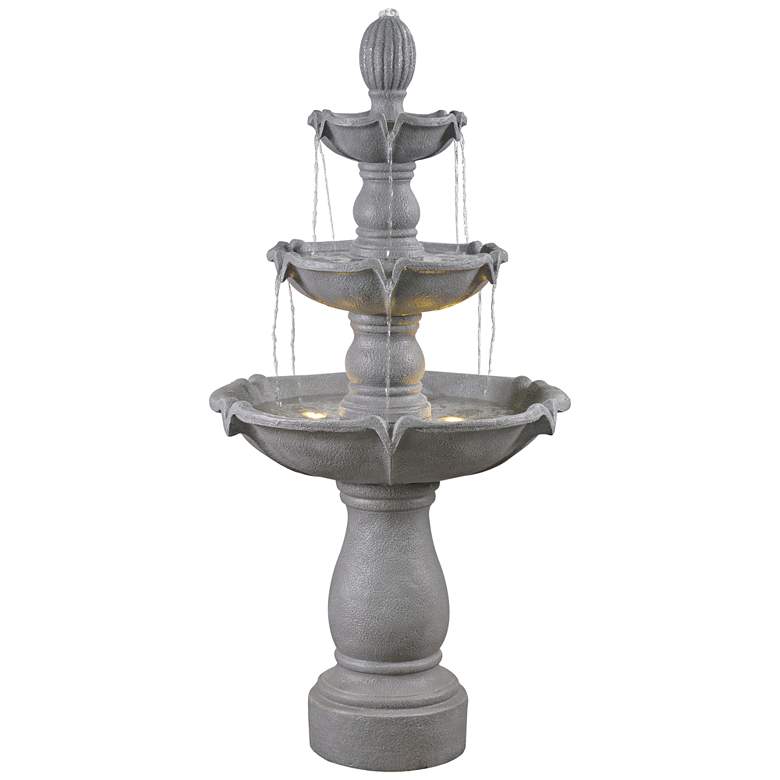 Image 1 Villa 62 inch High Traditional Outdoor Fountain with Lights