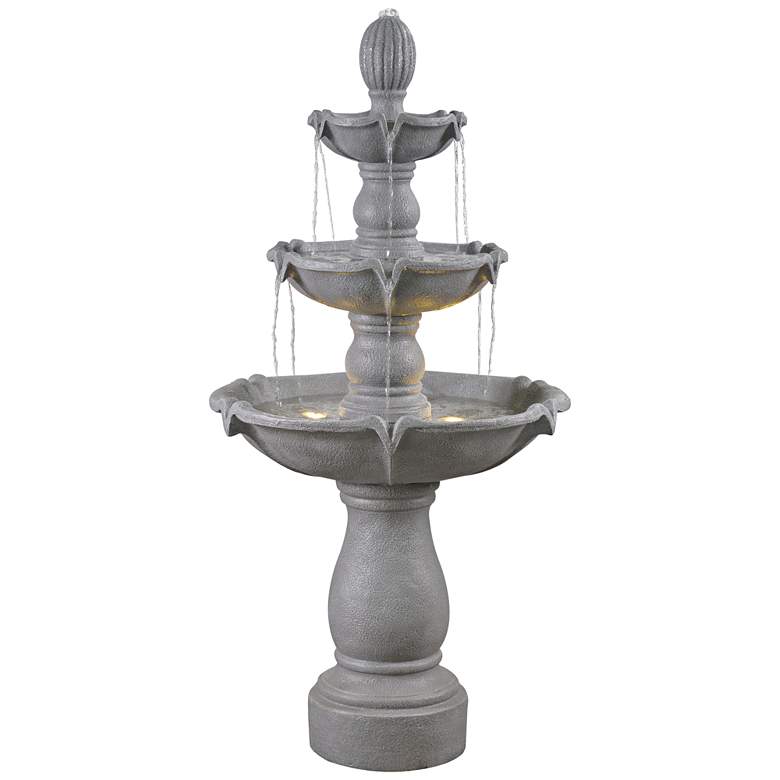 Image 1 Villa 62" High Traditional Outdoor Fountain with Lights