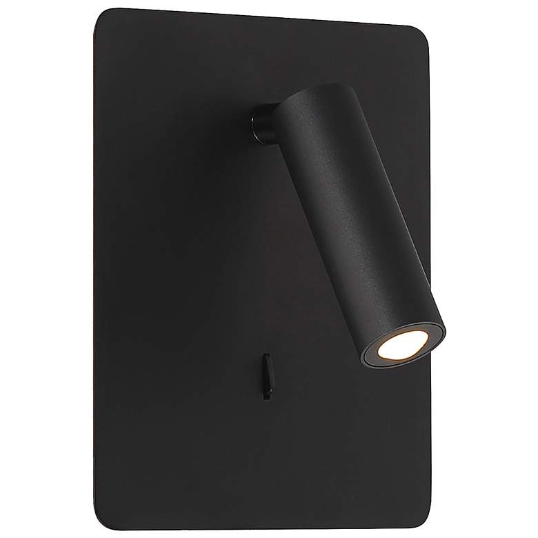 Image 2 Villa 7 1/2" High Matte Black LED Wall Sconce
