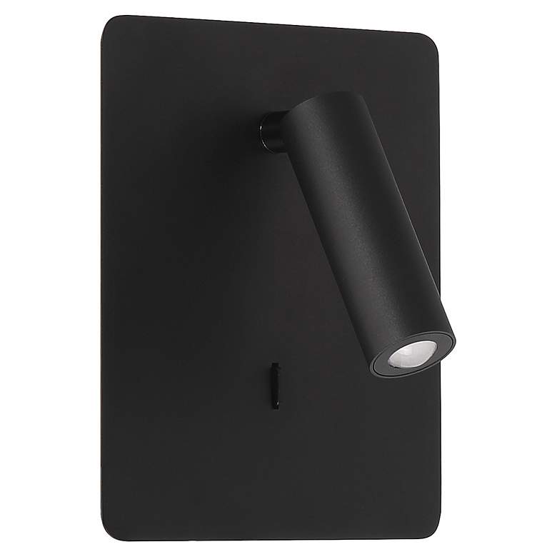 Image 7 Villa 7 1/2" High Matte Black LED Wall Sconce more views