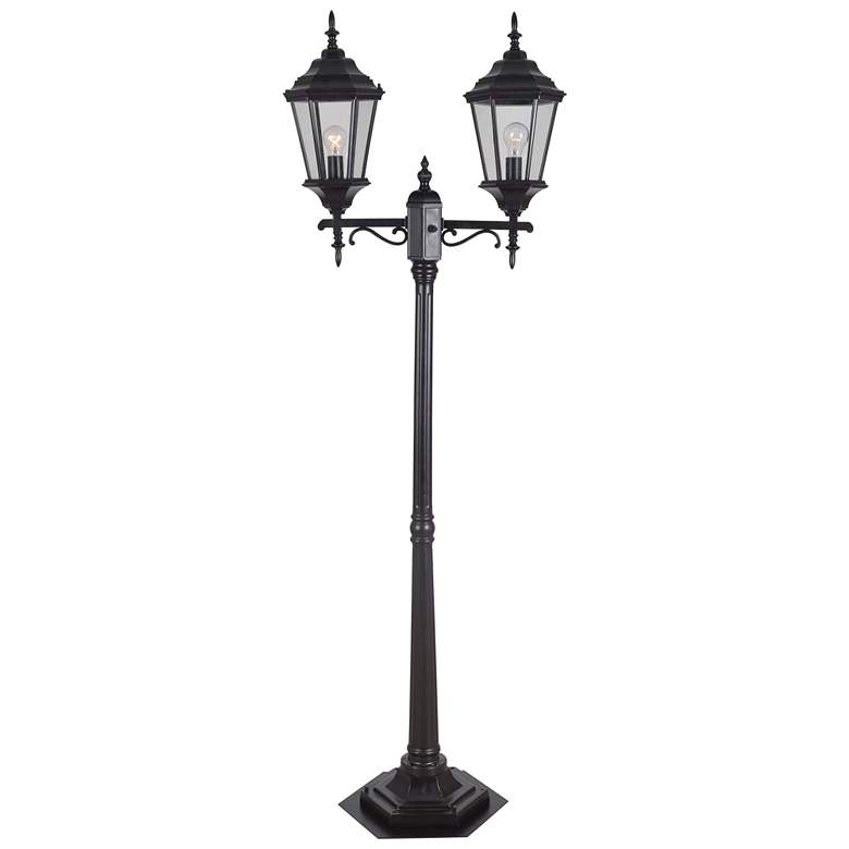 Image 1 Villa 75.5" High 2-Light Oil Rubbed Bronze Post Light