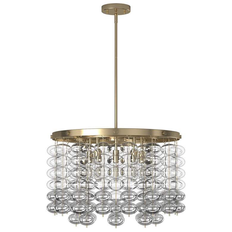 Image 1 Villa Rose 22.5 inch Wide Brushed Gold 8 Light Chandelier