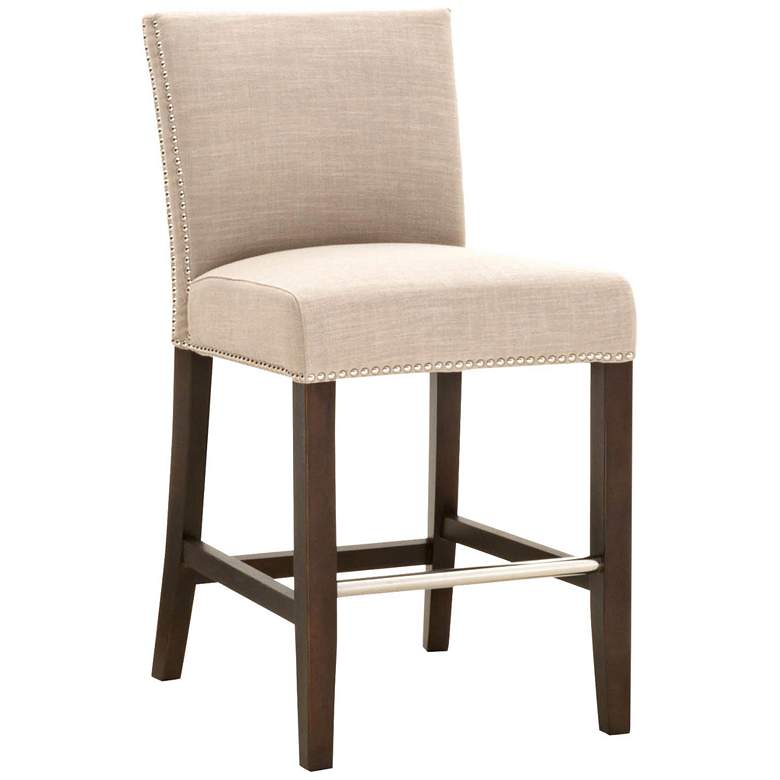 Image 1 Villa Soho 26" Almond Linen and Poly Fabric Counter Stool