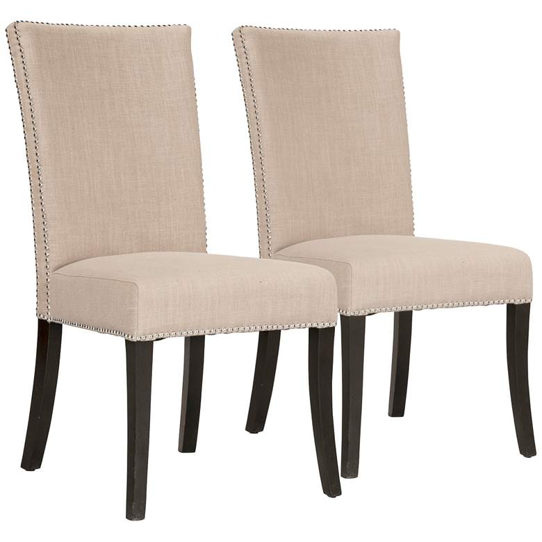 Image 1 Villa Soho Almond Fabric Dining Chair Set of 2