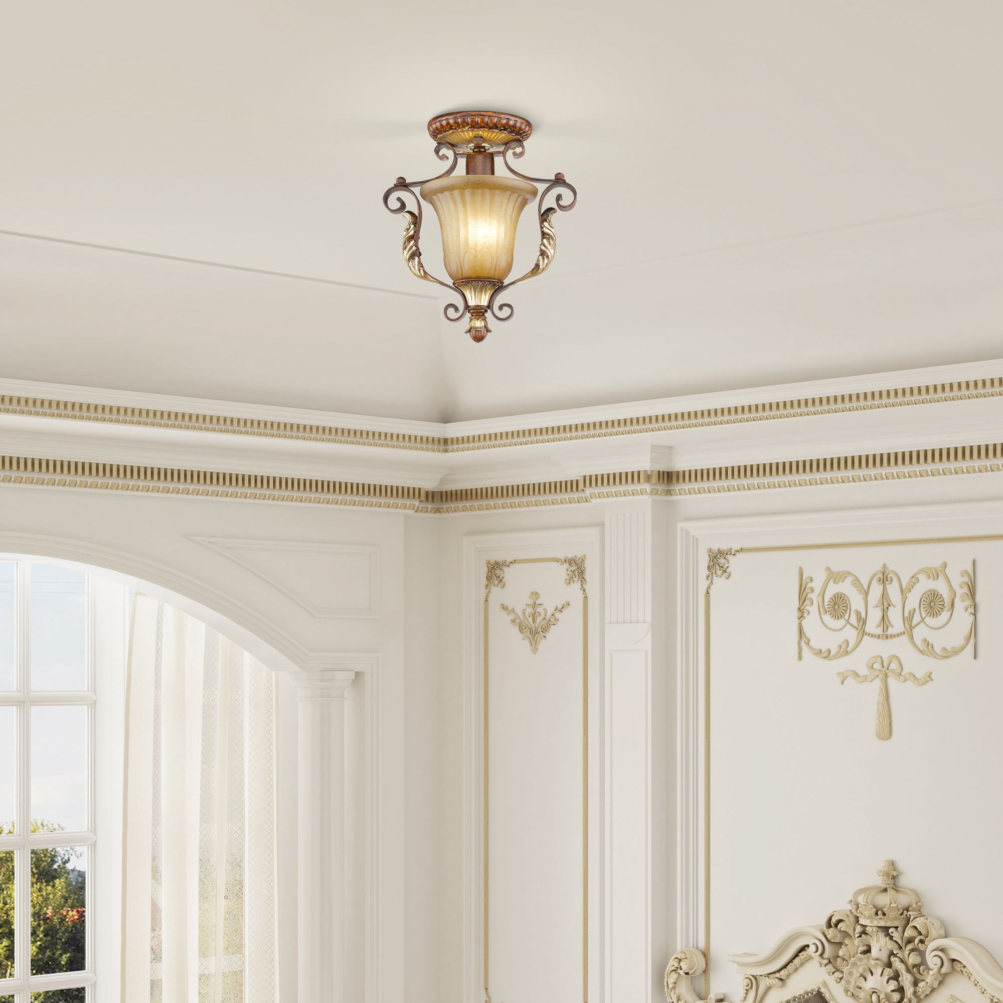 Villa Verona 1 Light Verona Bronze Ceiling Mount