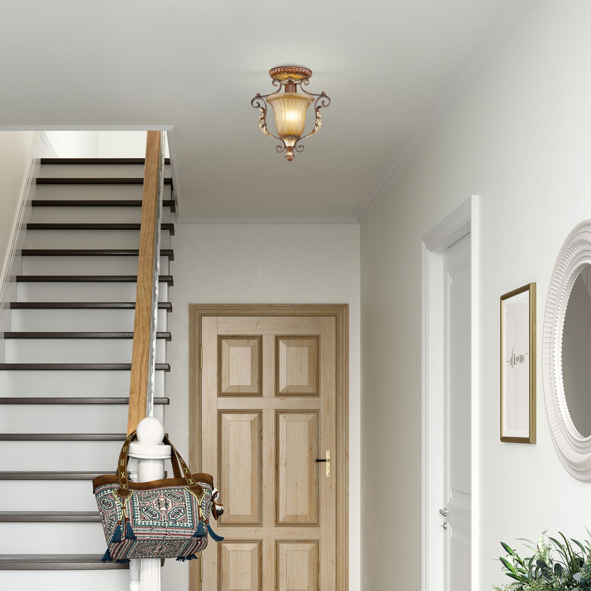 Villa Verona 1 Light Verona Bronze Ceiling Mount