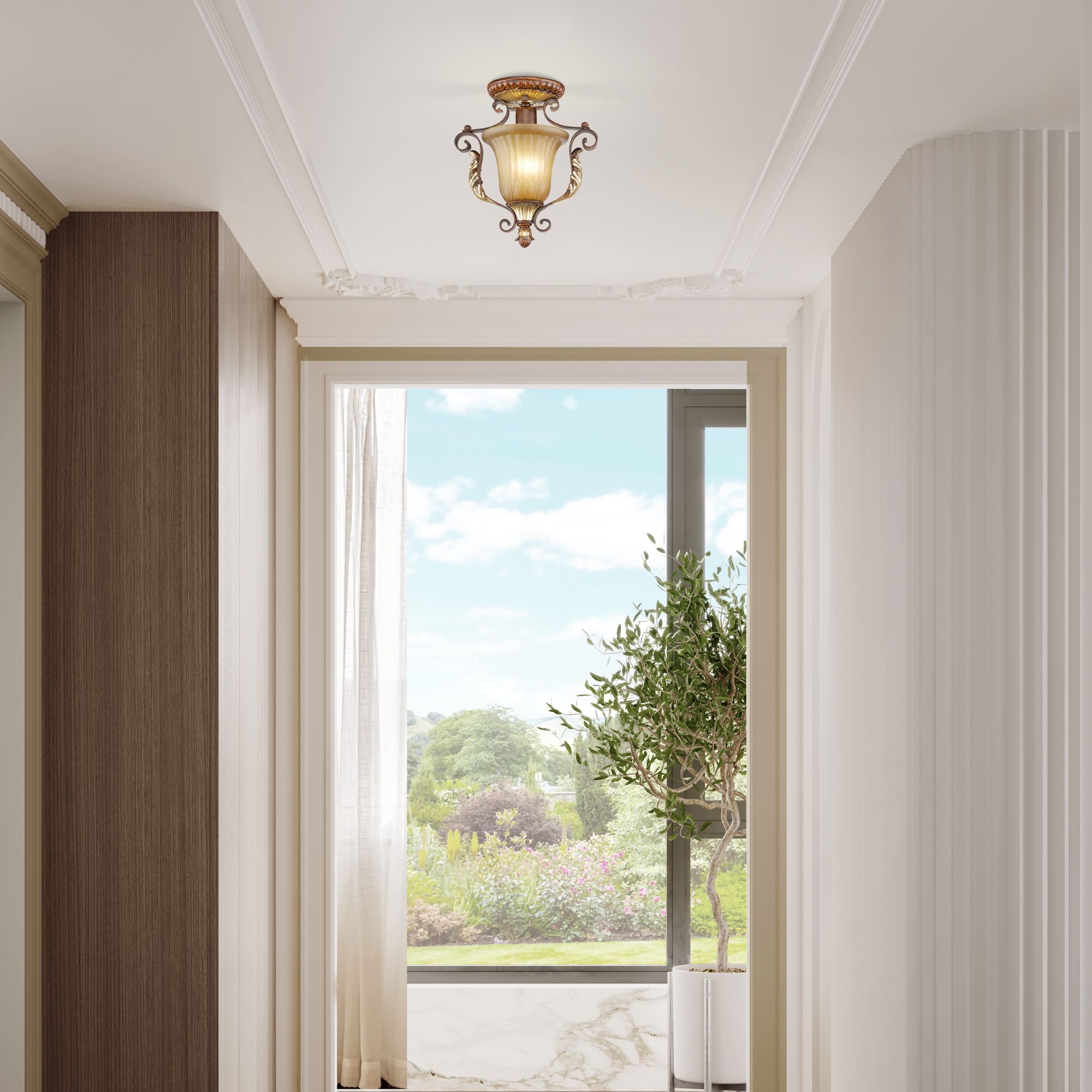 Villa Verona 1 Light Verona Bronze Ceiling Mount