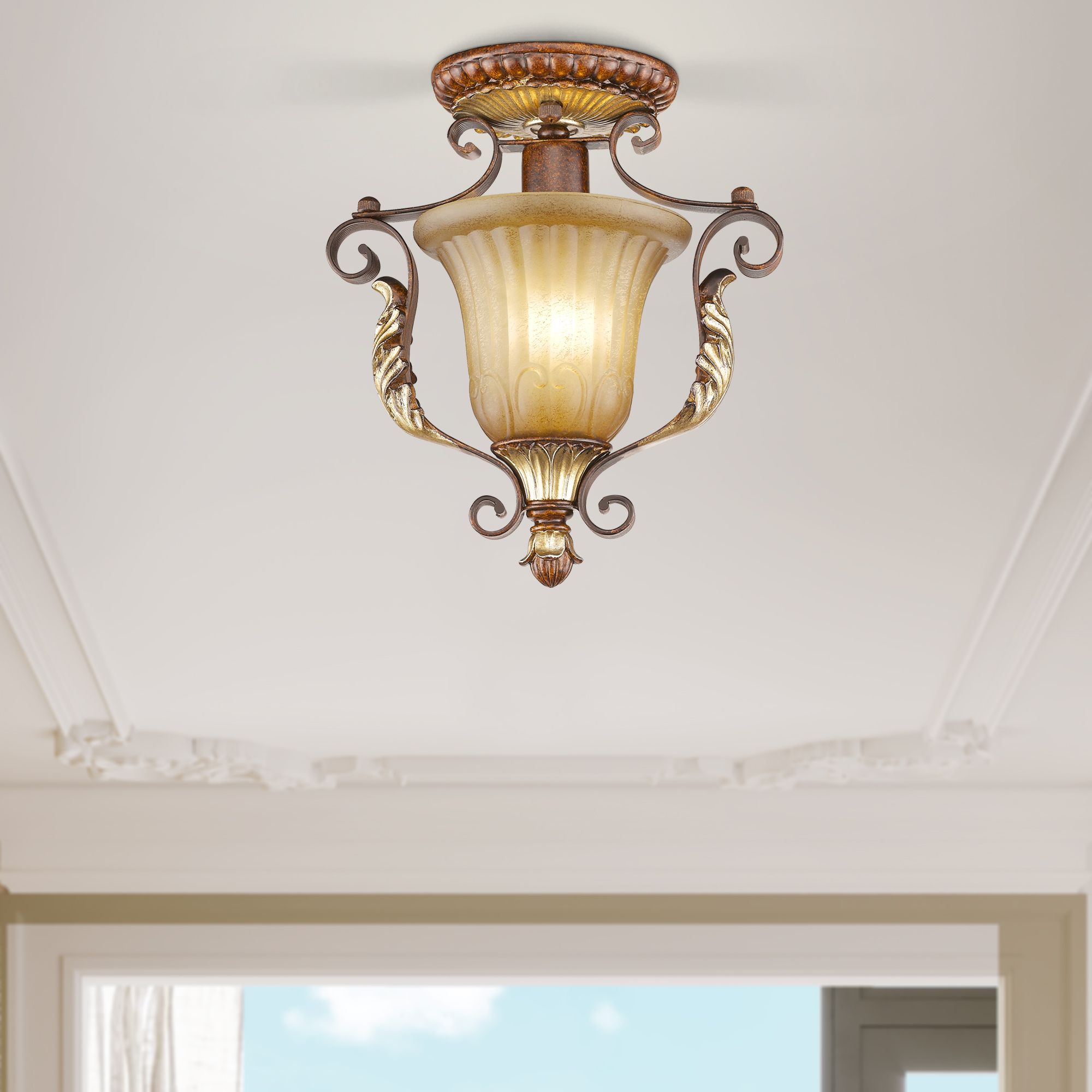 Villa Verona 1 Light Verona Bronze Ceiling Mount