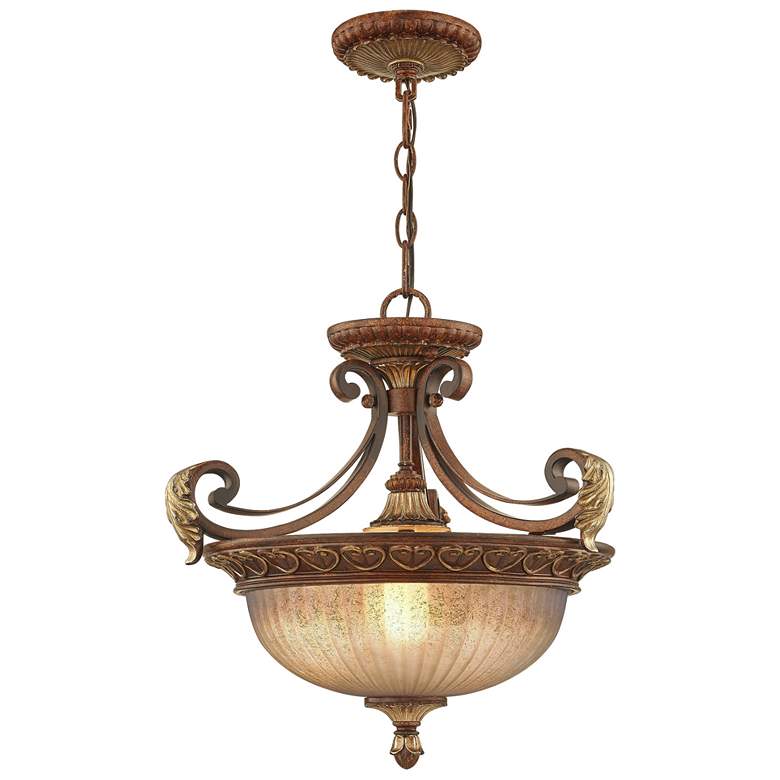 Image 1 Villa Verona 3 Light Verona Bronze with Aged Gold Leaf Accents Convertible