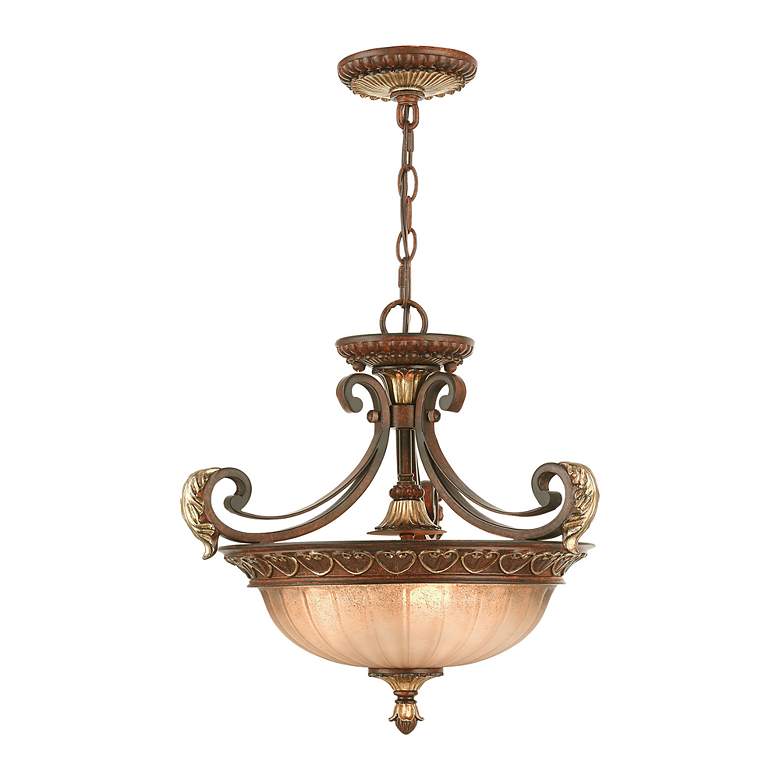 Image 3 Villa Verona 3 Light Verona Bronze with Aged Gold Leaf Accents Convertible more views