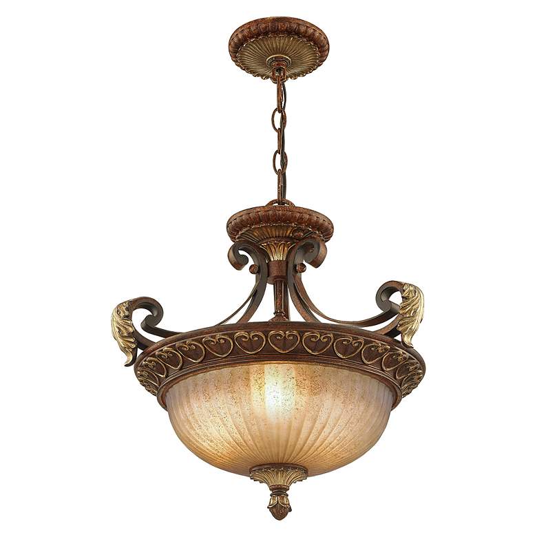 Image 5 Villa Verona 3 Light Verona Bronze with Aged Gold Leaf Accents Convertible more views
