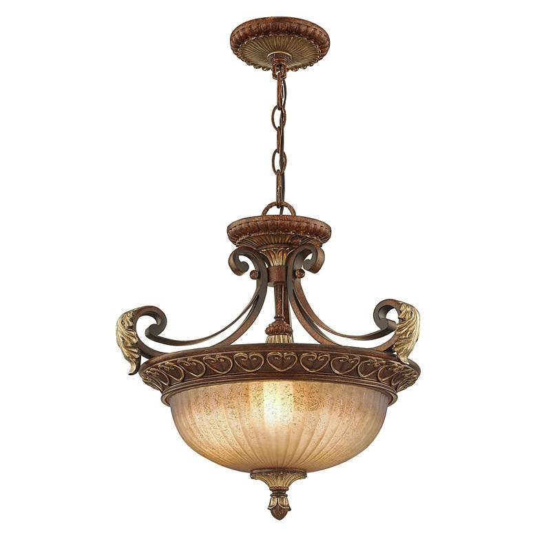 Image 6 Villa Verona 3 Light Verona Bronze with Aged Gold Leaf Accents Convertible more views