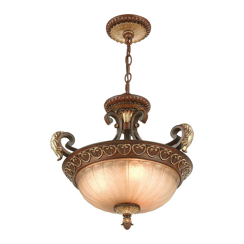 Image 7 Villa Verona 3 Light Verona Bronze with Aged Gold Leaf Accents Convertible more views