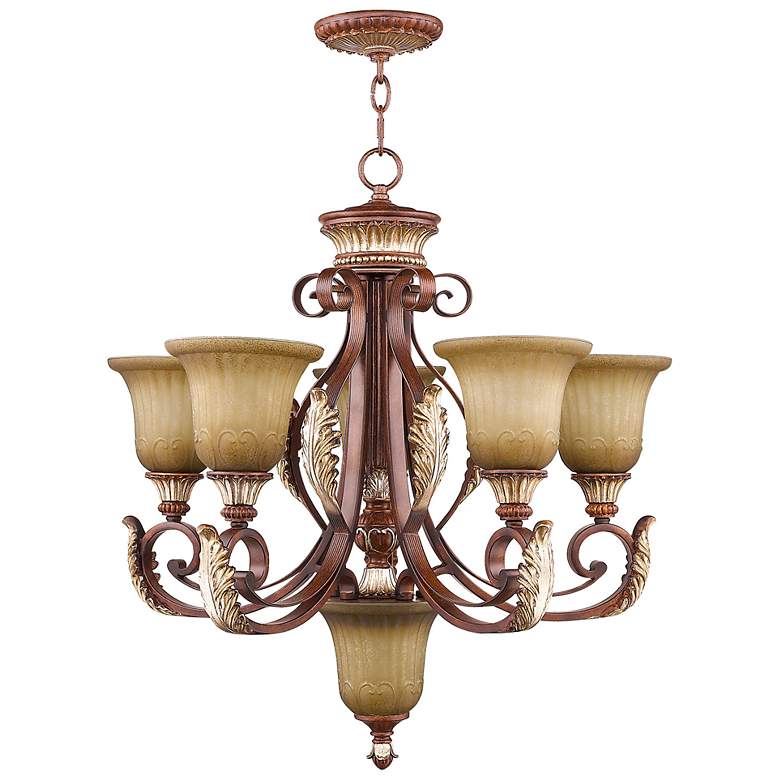 Image 4 Villa Verona 6 Light Verona Bronze with Aged Gold Leaf Accents Chandelier more views