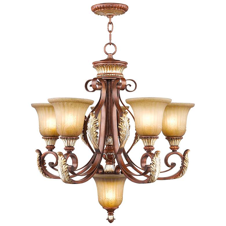 Image 5 Villa Verona 6 Light Verona Bronze with Aged Gold Leaf Accents Chandelier more views