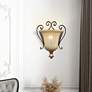 2_Villa Verona 9 1/2" High Verona Bronze Art Glass Wall Sconce