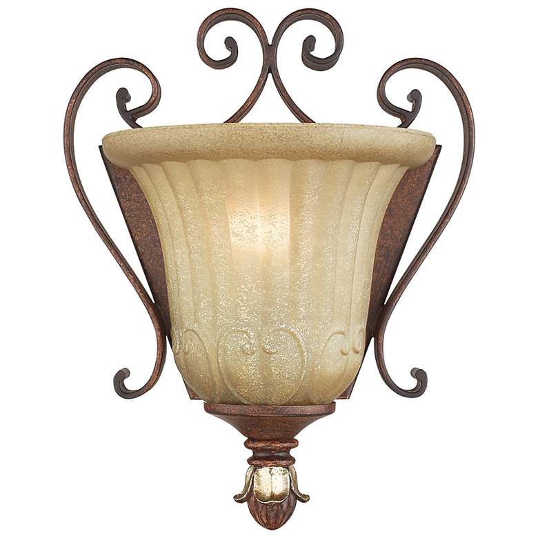 Image 5 Villa Verona 9 1/2" High Verona Bronze Art Glass Wall Sconce more views