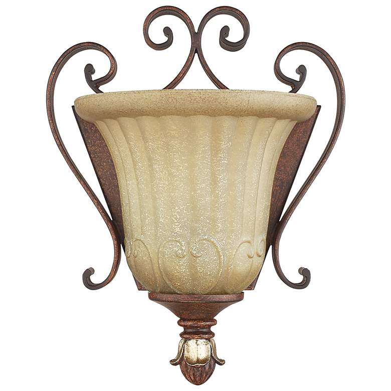 Image 6 Villa Verona 9 1/2" High Verona Bronze Art Glass Wall Sconce more views