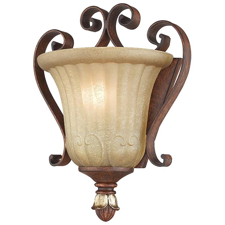 Image 7 Villa Verona 9 1/2" High Verona Bronze Art Glass Wall Sconce more views