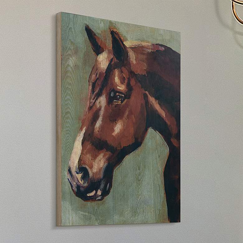 Image 1 Village Knight- Horse Portrait 36" High Giclee Wood Wall Art