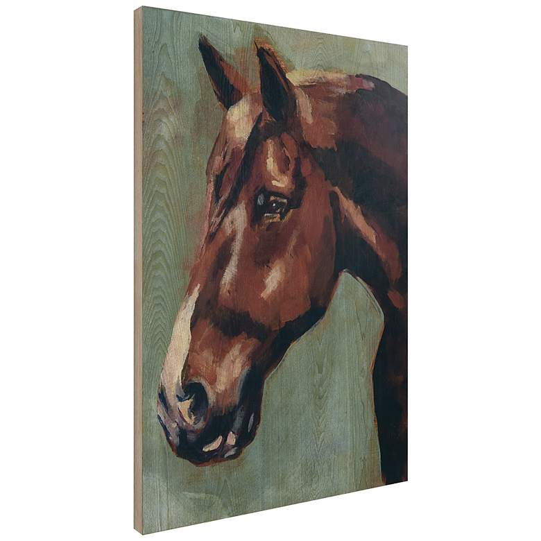 Image 5 Village Knight- Horse Portrait 36" High Giclee Wood Wall Art more views