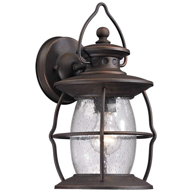 Image 1 Village Lantern 13 inch High 1-Light Outdoor Sconce - Weathered Charcoal