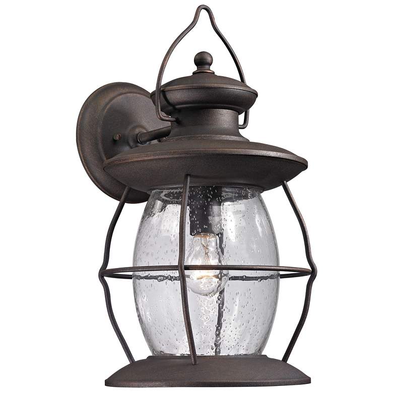 Image 1 Village Lantern 18 inch High 1-Light Outdoor Sconce - Weathered Charcoal
