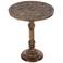 Villanova 17" Wide Dark Brown Wood Accent Pedestal Table