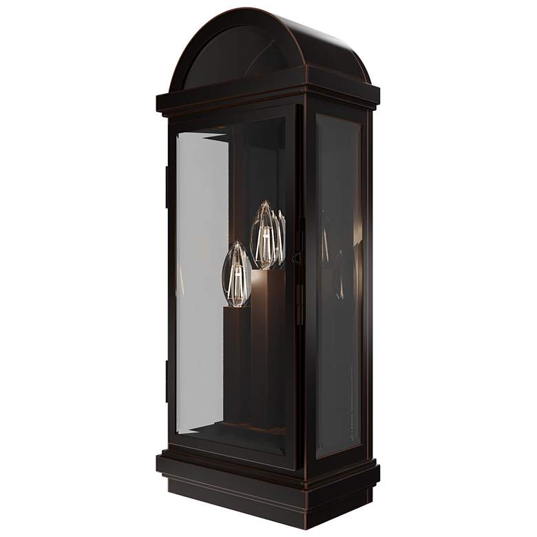 Image 1 Villenova 22"H x 9"W 3-Light Outdoor Wall Light in Oil Rubbed Bronze