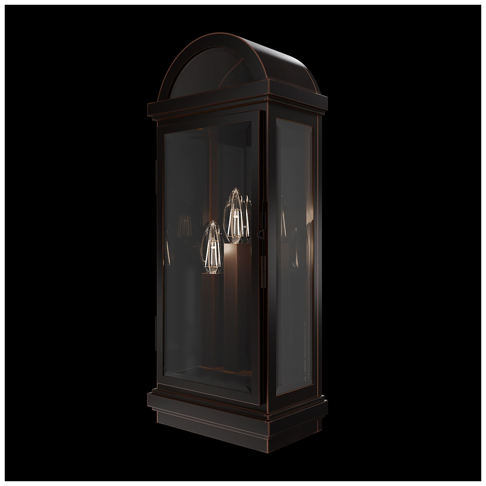 Image 2 Villenova 22"H x 9"W 3-Light Outdoor Wall Light in Oil Rubbed Bronze more views