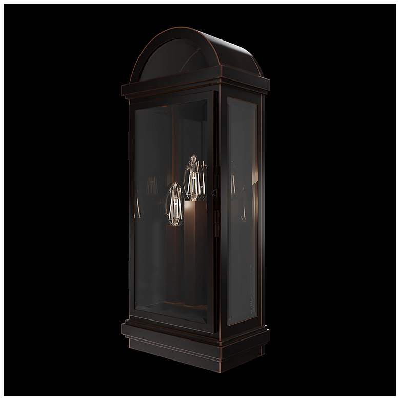 Image 2 Villenova 22"H x 9"W 3-Light Outdoor Wall Light in Oil Rubbed Bronze more views