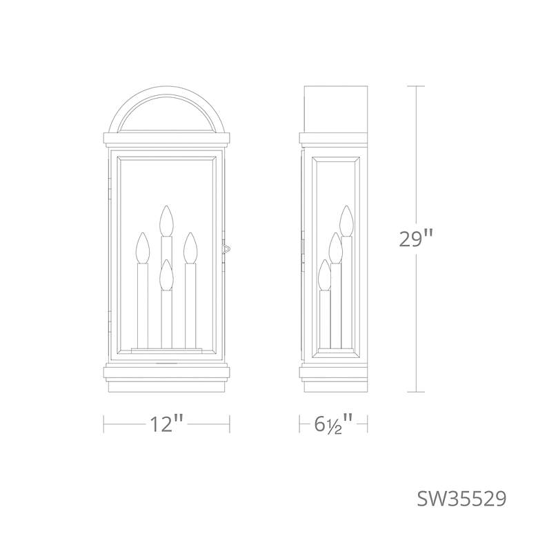 Image 3 Villenova 29"H x 12"W 4-Light Outdoor Wall Light in Oil Rubbed Bronze more views