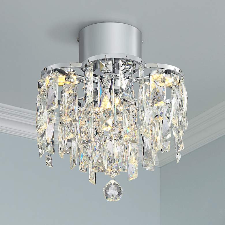 Image 1 Villette 12" Wide Chrome Flushmount LED Ceiling Light