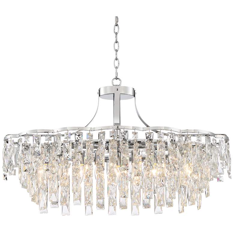 Image 2 Villette 31 1/2 inch Wide Chrome and Crystal Oval Chandelier