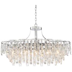 Villette 31 1/2&quot; Wide Chrome and Crystal Oval Chandelier