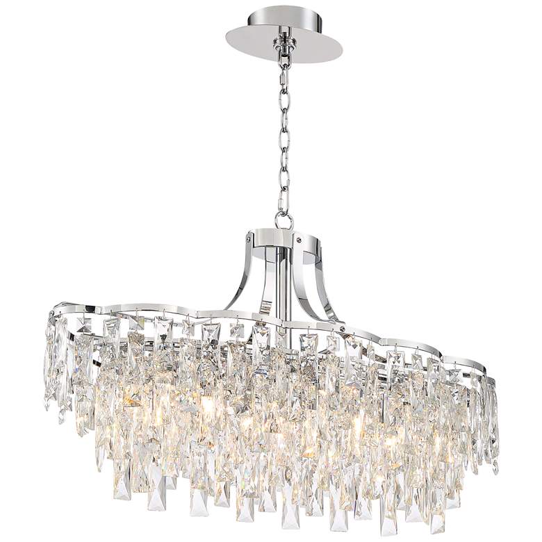 Image 7 Villette 31 1/2 inch Wide Chrome and Crystal Oval Chandelier more views