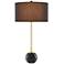 Villette Brass Metal and Black Marble Table Lamp