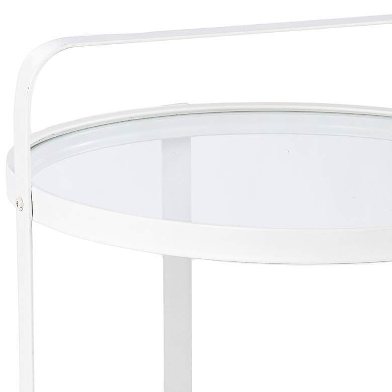 Image 3 Vimmerly 20" Wide White Metal Round End Table more views
