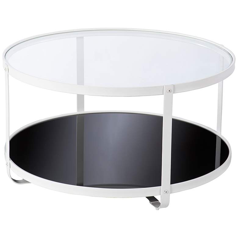 Image 2 Vimmerly 32" Wide White Metal Round Cocktail Table