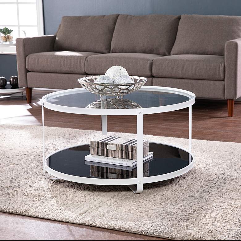 Image 1 Vimmerly 32 inch Wide White Metal Round Cocktail Table