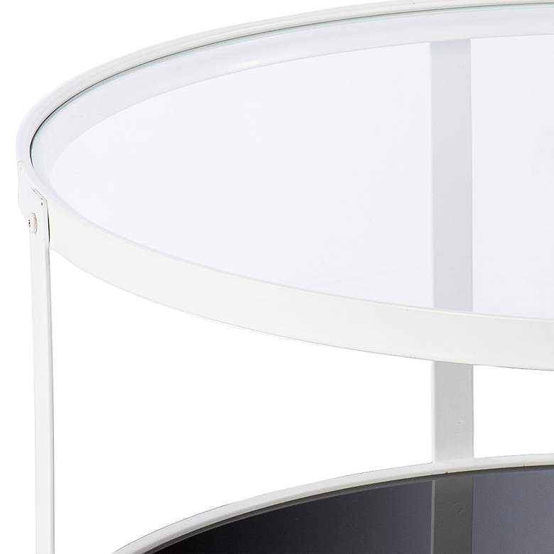 Image 3 Vimmerly 32 inch Wide White Metal Round Cocktail Table more views